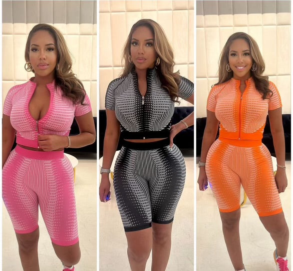 Seamless Front Zip Up Set - The Boss Beauty Boutique