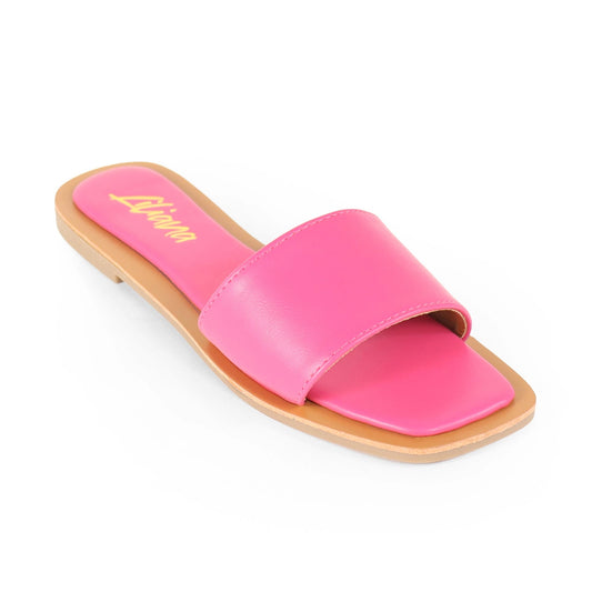 MINDEE Slide with Comfy Detail On Sole-Fuchsia - The Boss Beauty Boutique