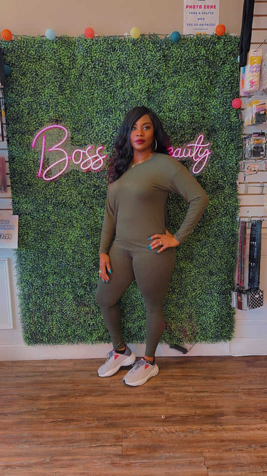 Long Sleeve 2PC Chill Set - The Boss Beauty Boutique