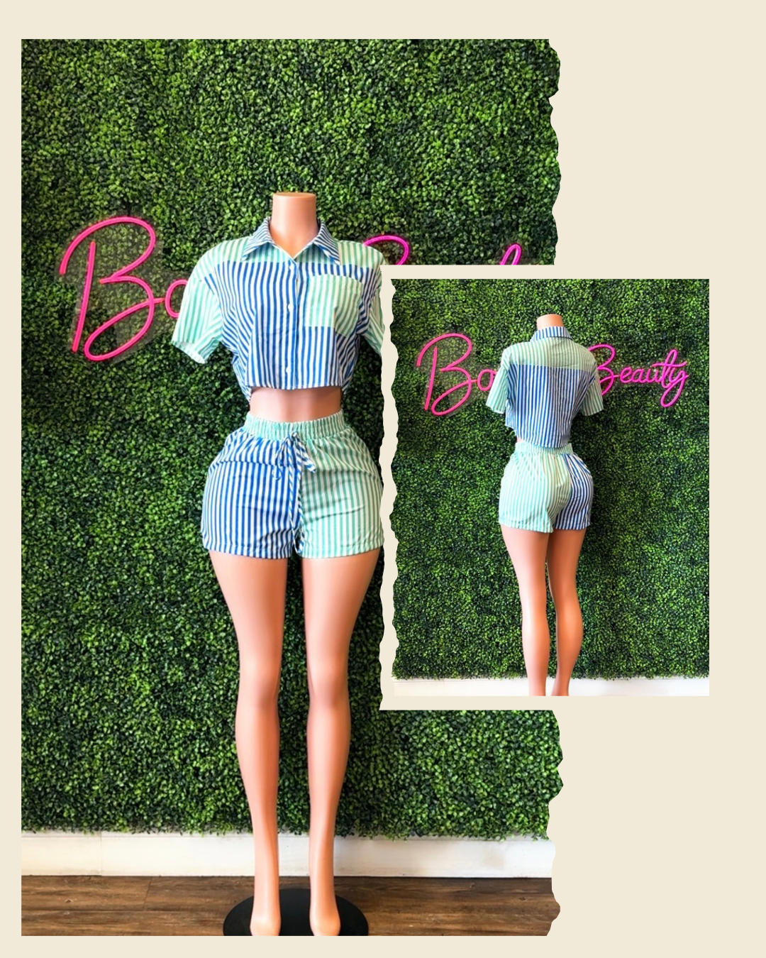 Can’t Commit Strippe Pants Set