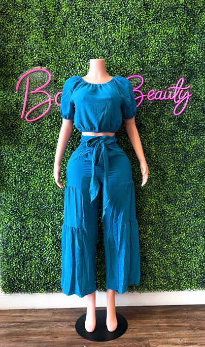 Elegant Boho 2pc Pants Set