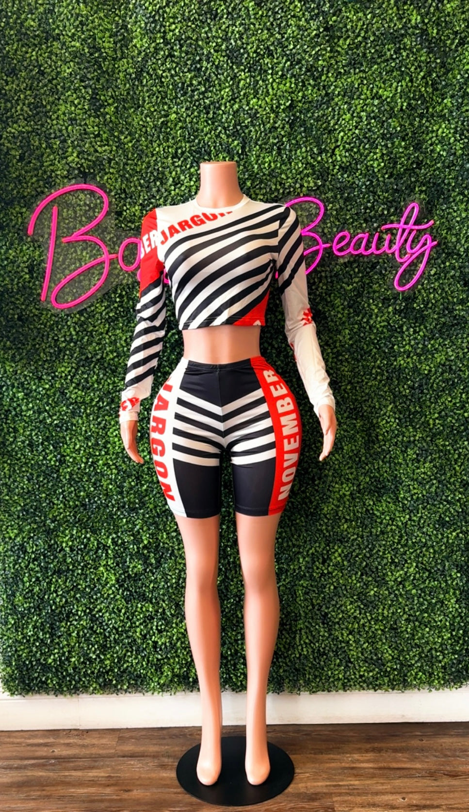 Bodycon 2pc Striped Pants Set