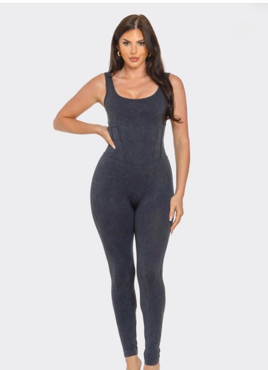 Grey Strap Bodycon Jumpsuit - The Boss Beauty Boutique