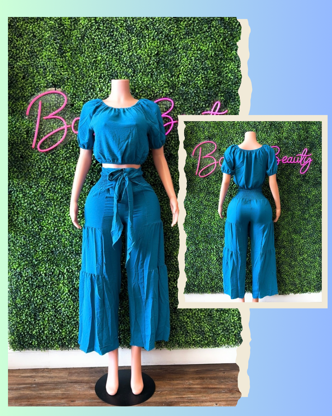 Elegant Boho 2pc Pants Set